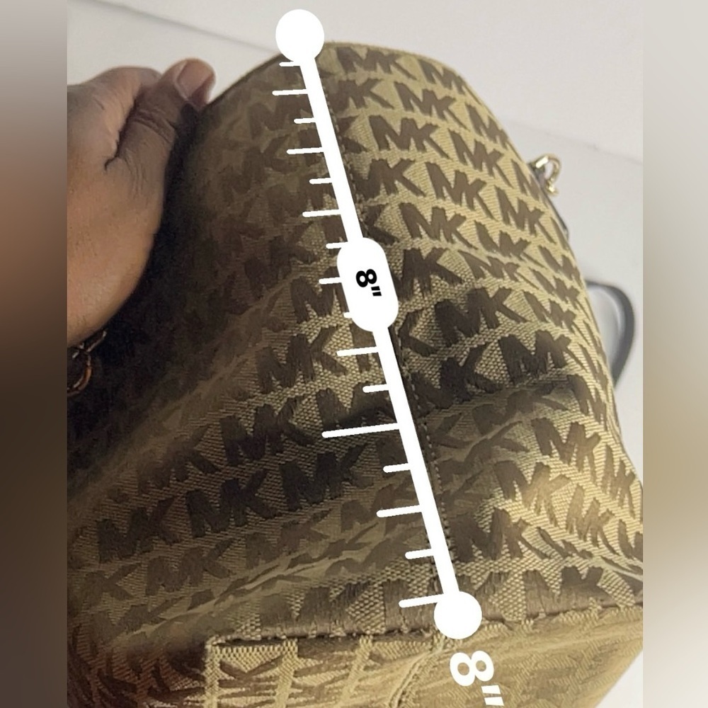 Michael Kors Jet Set Top Zip Tote in Brown with MK Logo design - Picture 7 of 14